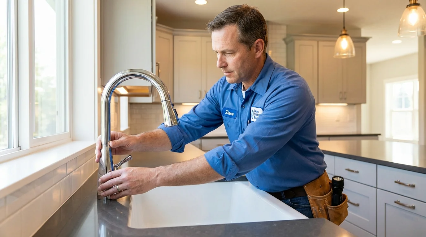 Kitchen faucet installation by Johns Plumbing LLC in Barneveld